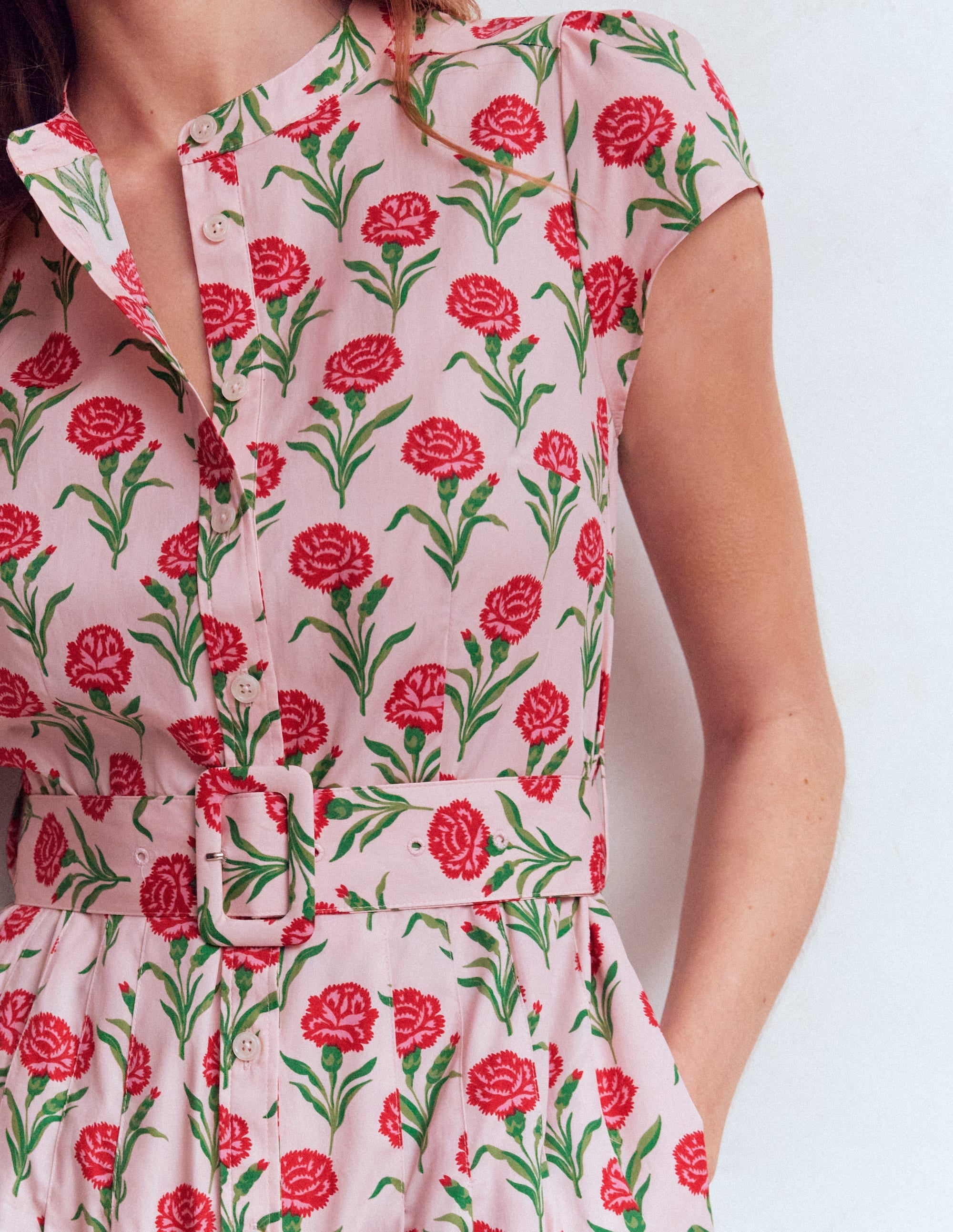 Arabella Cotton Maxi Dress-Pink Carnation Stem