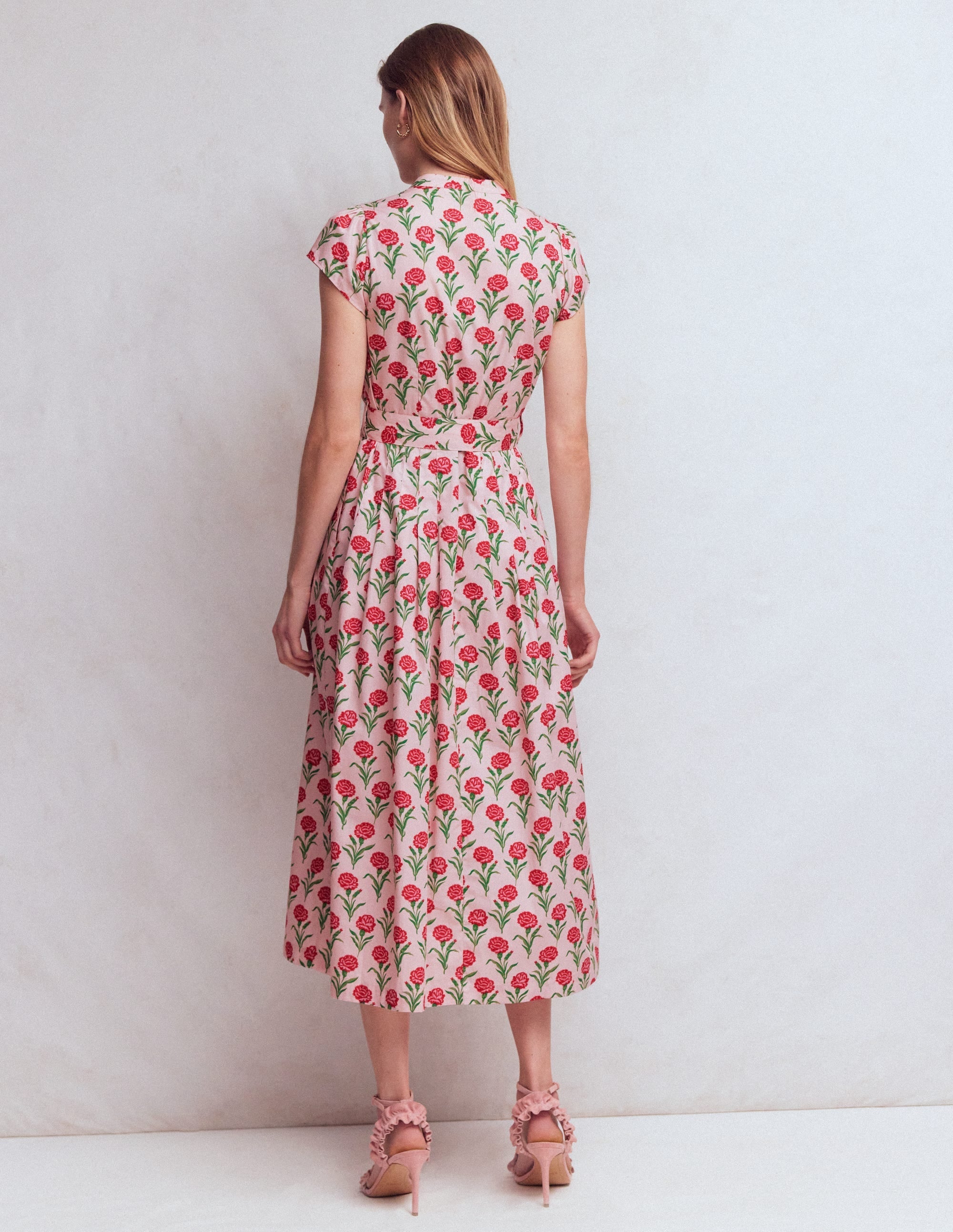 Arabella Cotton Maxi Dress-Pink Carnation Stem