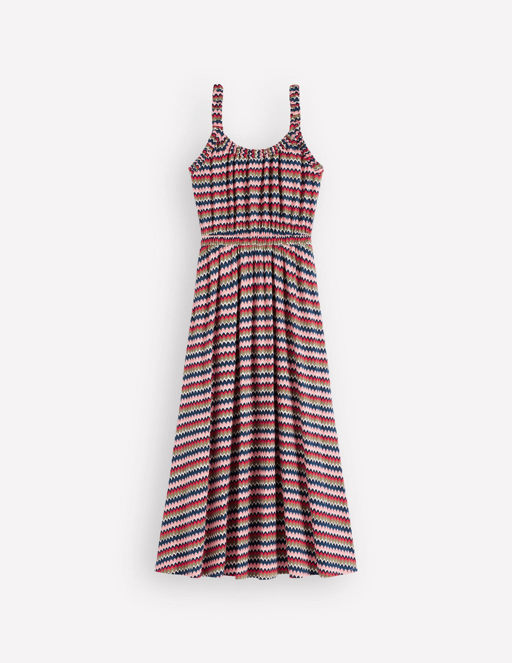 Scoop Neck Jersey Dress-Multi, Zigzag Ripple