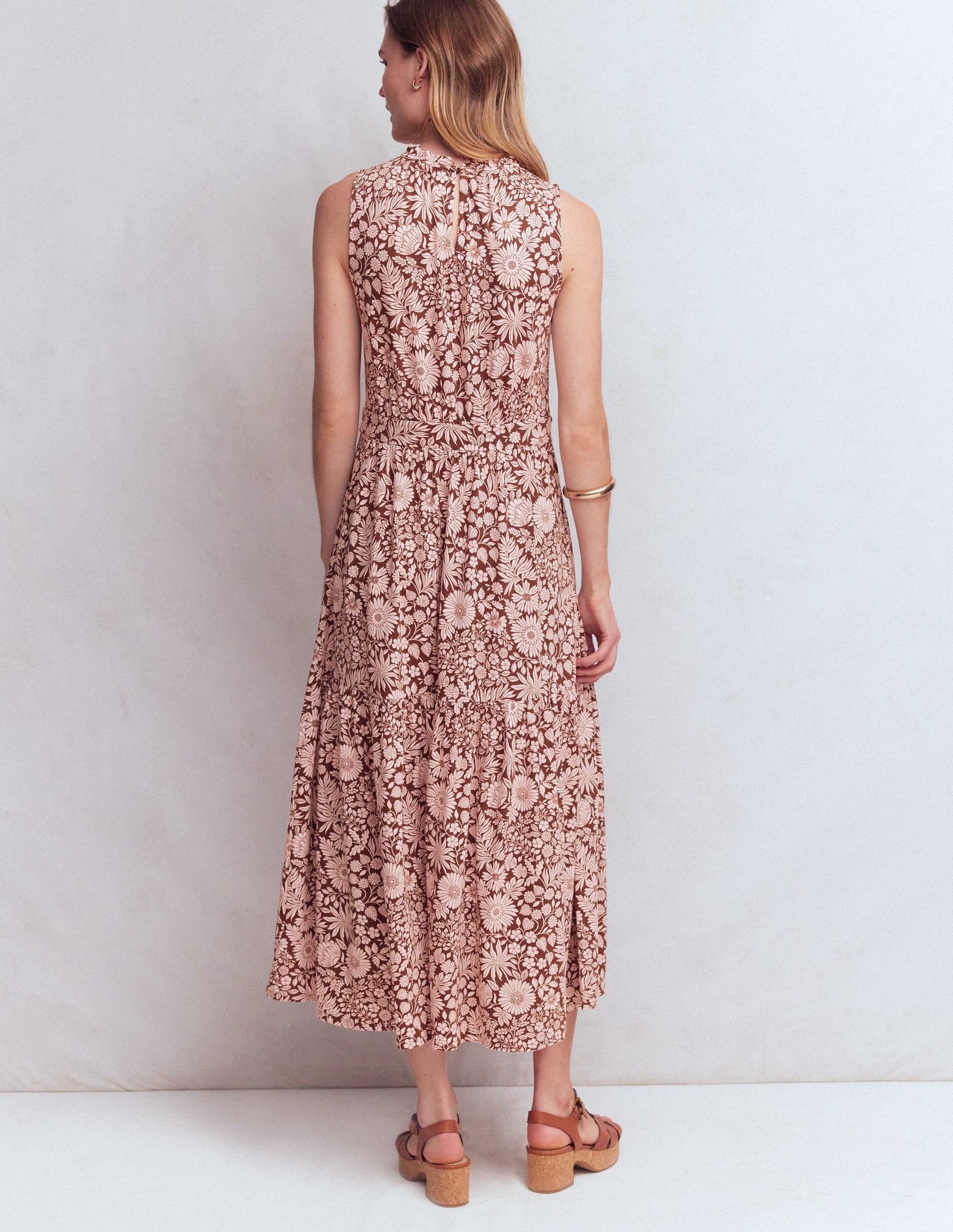 Camalie Jersey Maxi Dress-Raw Umber, Flowerbed Bloom