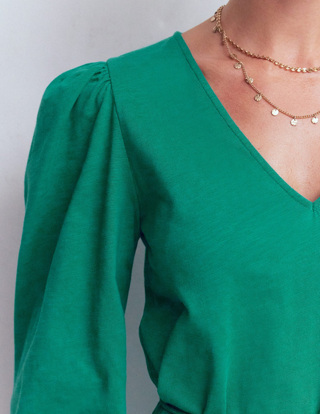 Cary V-Neck Jersey Dress-Deep Teal