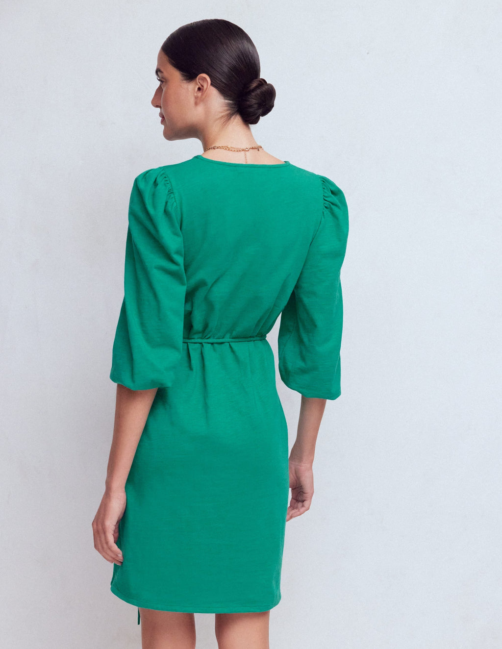 Cary V-Neck Jersey Dress-Deep Teal
