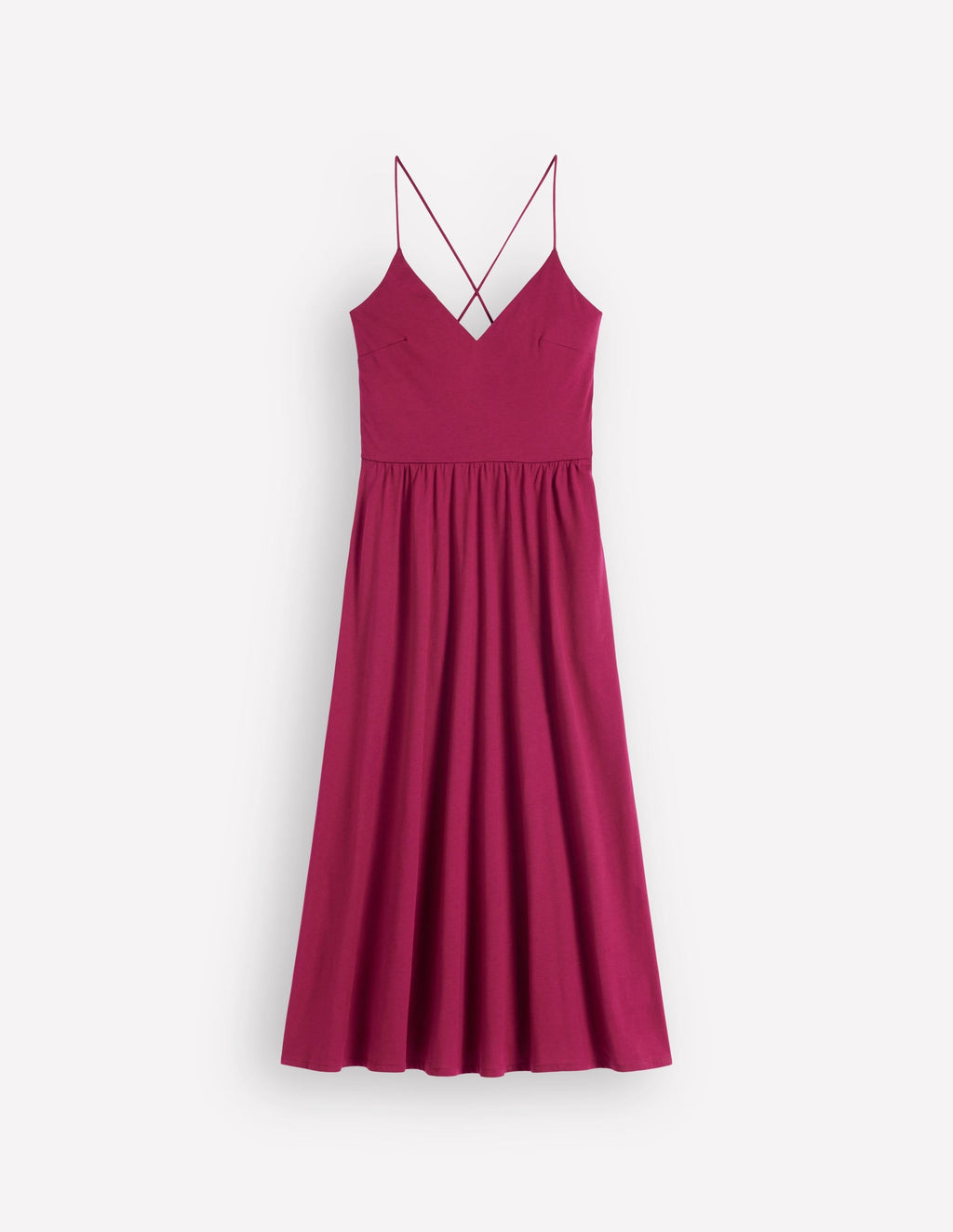 Cross Back Jersey Dress-Beet Red
