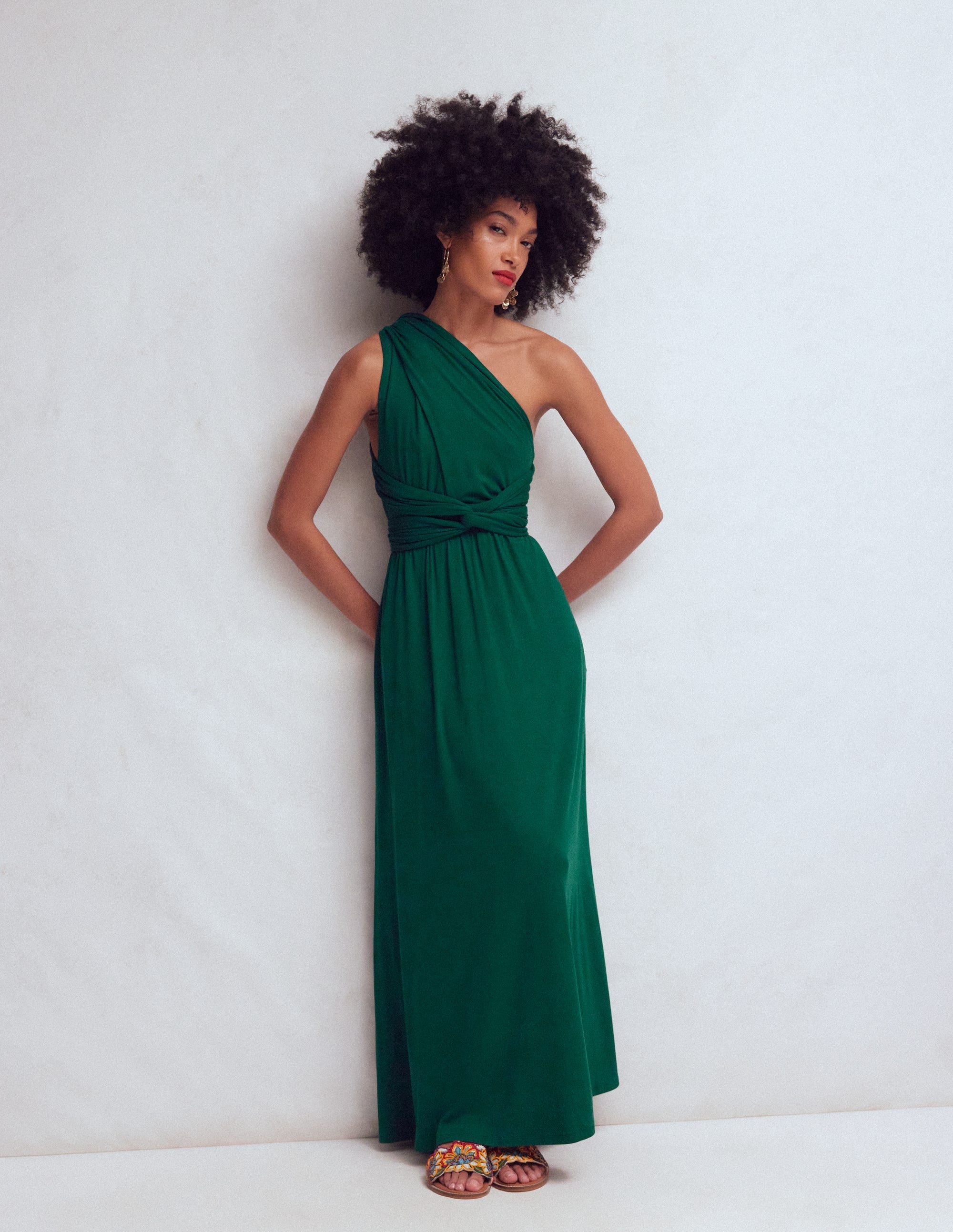 Multiway Jersey Maxi Dress-Emerald Night