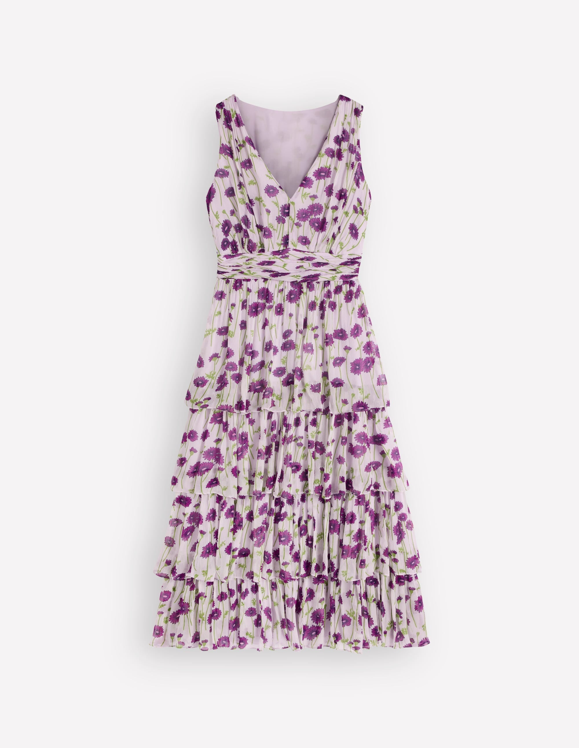 Tiered Sleeveless Dress-Purple Dandelion