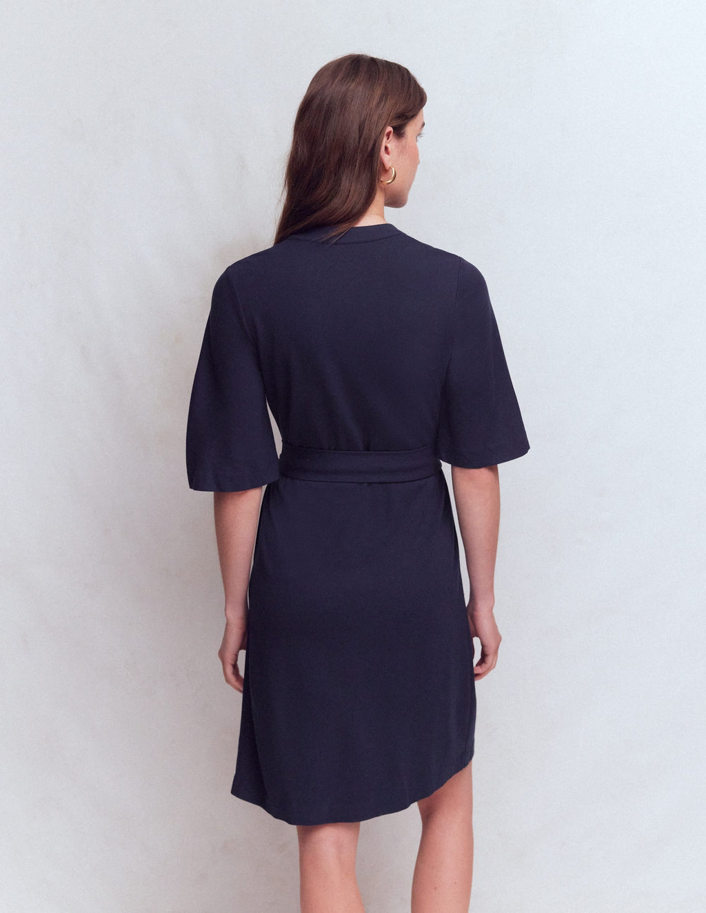 Front Pocket Ponte Dress-Navy