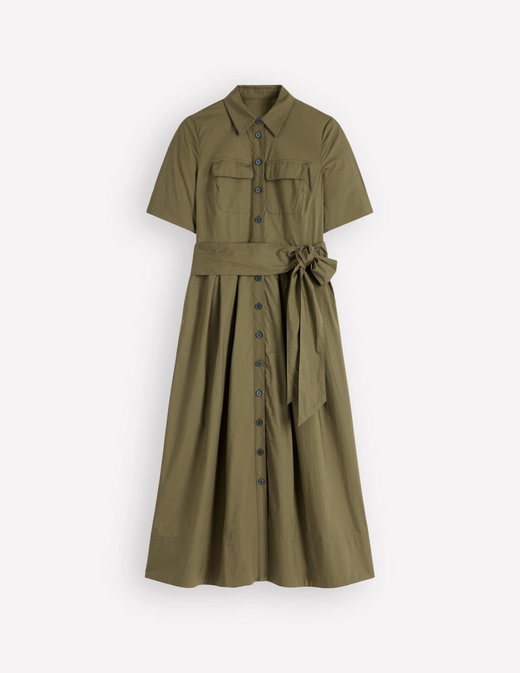 Zoe Short Sleeve Shirt Dress-Woodland Green