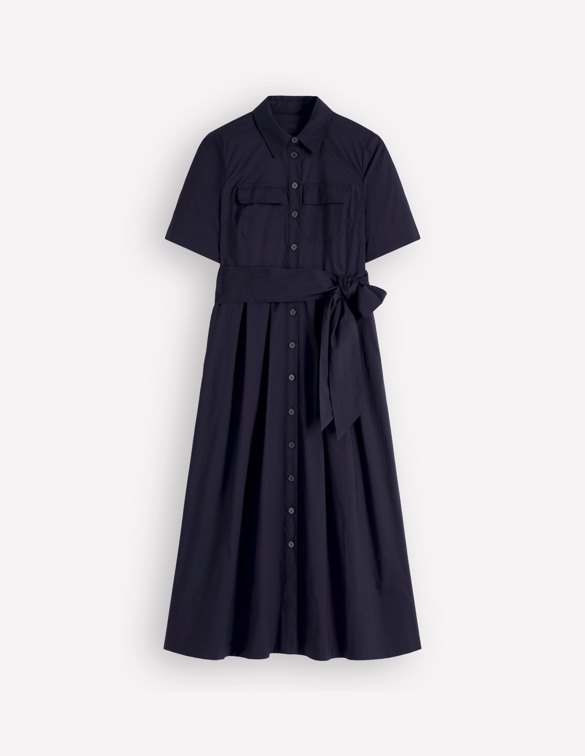 Zoe Short Sleeve Shirt Dress-Navy