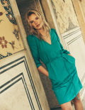Cary V-Neck Jersey Dress-Deep Teal